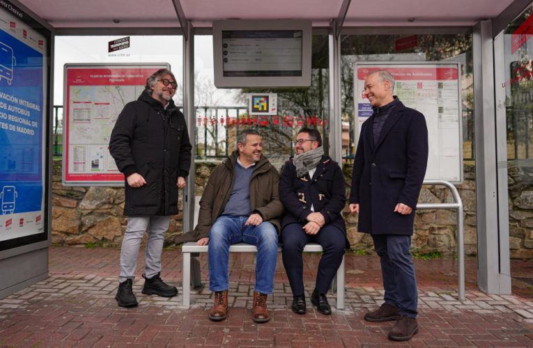 La Comunidad de Madrid estrena en Pedrezuela la primera marquesina de autobús con calefacción