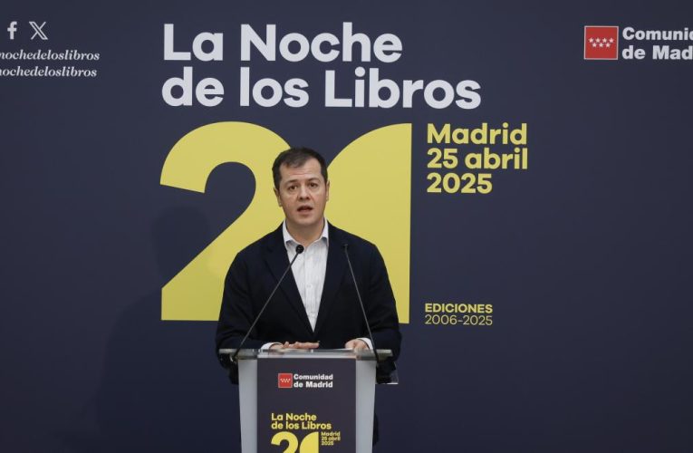La Comunidad de Madrid celebrará la 20ª edición de La Noche de los Libros con más de 500 actividades en 95 municipios de la región