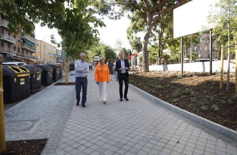 Las obras de remodelación de la calle de Manuel Noya y su entorno, en Usera, encaran su recta final