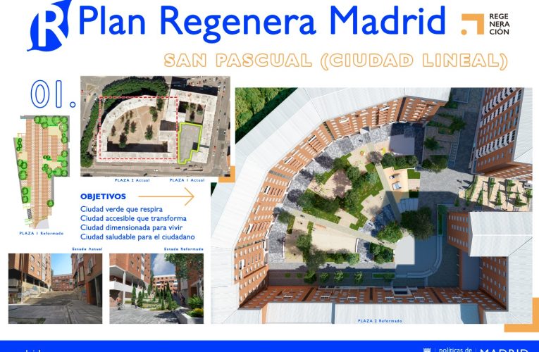 El Plan Regenera del Ayuntamiento de Madrid llega a Ciudad Lineal con más vegetación y espacio para el peatón en la Colonia San Pascual