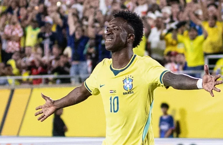 Asistencia de Vini Jr. en el primer gol en la victoria de Brasil ante Croacia