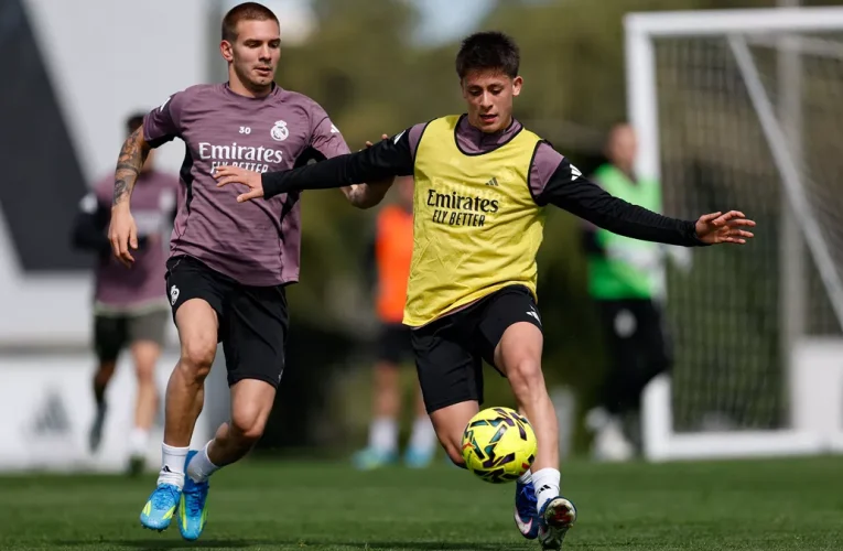 Último entrenamiento antes del partido contra el Mallorca
