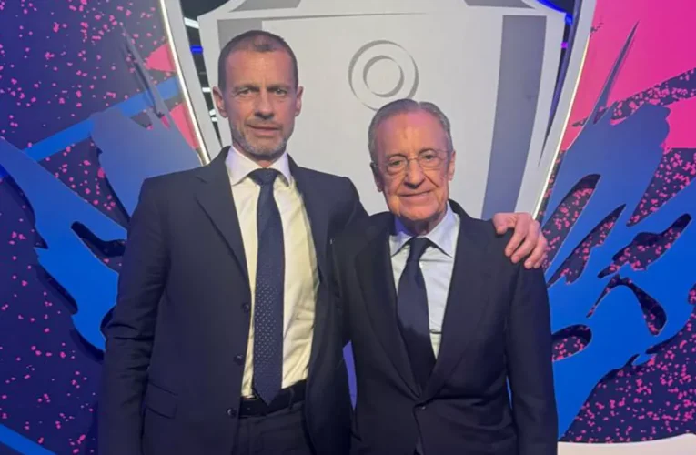 El presidente del Real Madrid en Budapest, invitado por la UEFA, para la final de la Champions