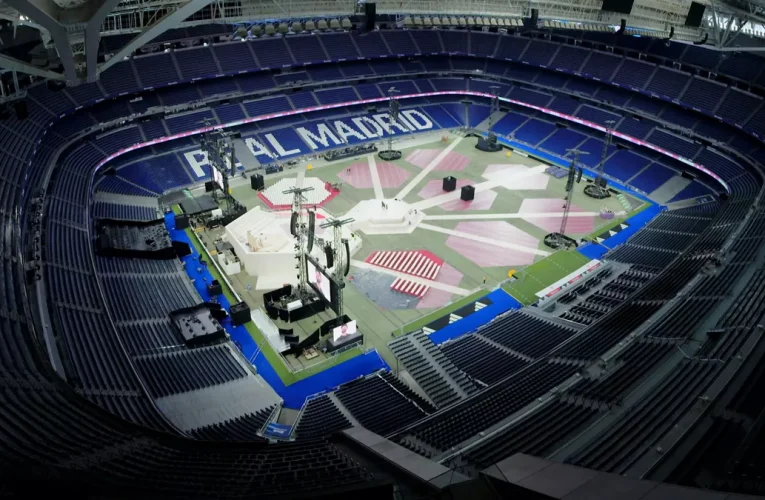 El Bernabéu se prepara para recibir al Papa León XIV