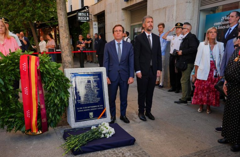 La Comunidad de Madrid, en el homenaje a las víctimas del atentado terrorista de ETA en la Calle del Correo en su 52º aniversario